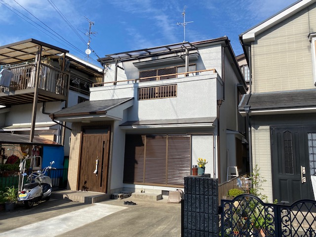 高槻市　外壁塗装・大屋根塗装・ベランダ防水工事